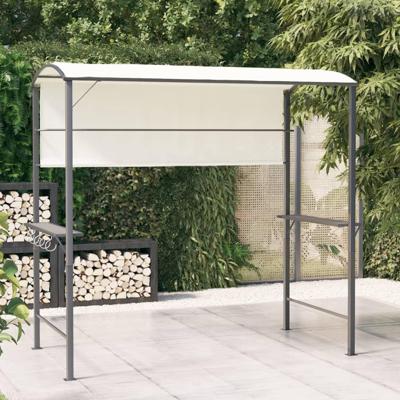 Prieel met dak 220x110x200 cm crmekleurig Prieel met dak 220x110x200 cm crmekleurig