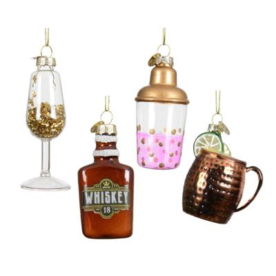 Decoris Kersthanger drankfles glas ø8,5cm Decoris Kersthanger drankfles glas ø8,5cm