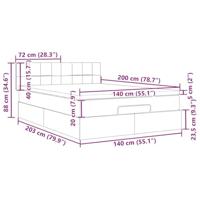 Ottoman bed met matras en LED's 140x200cm fluweel zwart - thumbnail