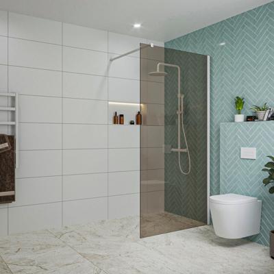 Fortifura Galeria inloopdouche - 100x200cm - rookglas - wandarm - mat wit SW797940/SW797906 Fortifura Galeria inloopdouche - 100x200cm - rookglas - wandarm - mat wit SW797940/SW797906