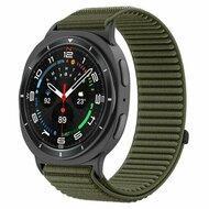 Nylon ribbelbandje - Donkergroen - Samsung Galaxy Watch 8 Classic - 46mm - thumbnail