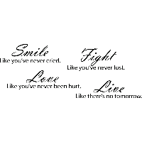 Smile, Fight, Love, Live - Muursticker - thumbnail