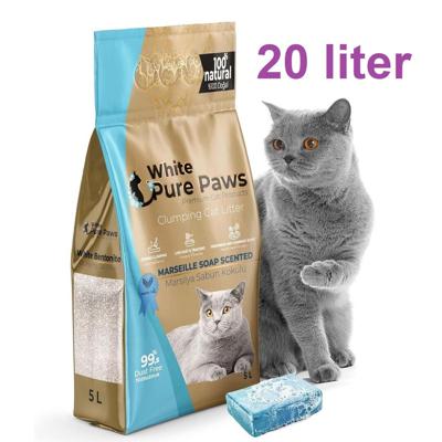 White pure paws kattenbakvulling bentoniet - Geparfumeerd - 20L