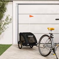 Hondenfietstrailer oxford stof en ijzer zwart - thumbnail