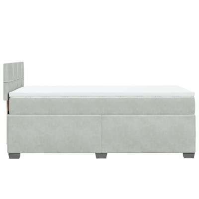Boxspring met matras fluweel lichtgrijs 120x190 cm