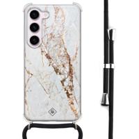Samsung Galaxy S23 hoesje met koord - Marmer goud - thumbnail