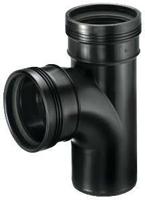 Wavin T-Stuk 88° Zwart, 50mm - 2x Manchet, 1x Spie Aansluiting, Hittebestendig & Slagvast - thumbnail