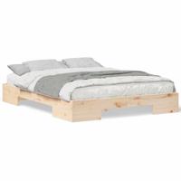 Bedframe met opslag Bruin 150 x 200 cm Massief grenenhout - thumbnail