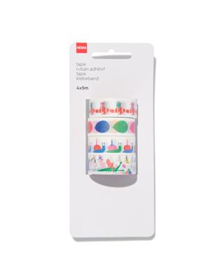 HEMA Washi tapes 5mx1.5cm feestbeesten - 4 stuks