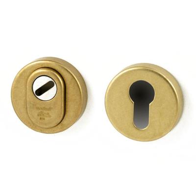 Hardbrass Nika SKG3 veiligheidsrozetten met kerntrekbeveiliging - messing getrommeld