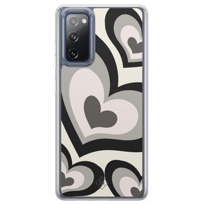 Samsung Galaxy S20 FE hybride hoesje - Hart swirl zwart