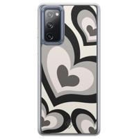 Samsung Galaxy S20 FE hybride hoesje - Hart swirl zwart - thumbnail