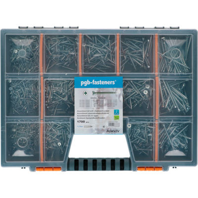 pgb-Europe - Assortimentsdoos Spaanplaatschroeven 1700 dlg PGWVZV - ASS014001170001