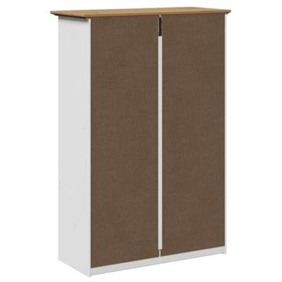 Schoenenrek BODO 80x35x118 cm wit en bruin Schoenenrek BODO 80x35x118 cm wit en bruin