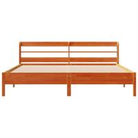 Bedframe zonder matras massief grenenhout wasbruin 200x200 cm - thumbnail