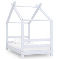 Kinderbedframe massief grenenhout wit 70x140 cm - thumbnail