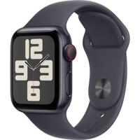 Apple Watch SE (2e gen.) GPS + Cellular 40 mm Smartwatch - Kast van middernacht aluminium - Middernacht sportbandje (S/M). Conditie en slaap bijhouden, ongelukdetectie, hartritme monitoren - thumbnail