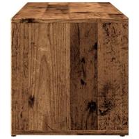 Schoenenopbergbank 105x35x35 cm bewerkt hout oud houtkleurig - thumbnail