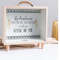 Creatieve houten kunst verse Piggy Bank slaapkamer Desktop Decoratie ornamenten Sundries opbergdoos stijl: omgaan met houten opbergdoos-A - thumbnail