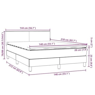 Boxspring met matras fluweel lichtgrijs 140x210 cm