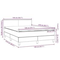 Boxspring met matras fluweel lichtgrijs 140x210 cm - thumbnail