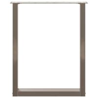 Eettafelpoten 2 st U-vormig 60x(72-73) cm staal naturel - thumbnail