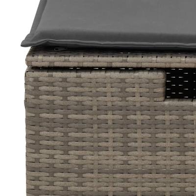5-delige Loungeset met kussens poly rattan grijs - thumbnail