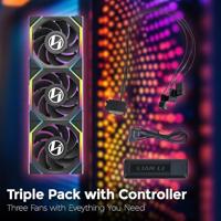 Lian Li Lian Li UNI FAN SL Wireless LCD Lüfter, ARGB, PWM, 3er-Pack inkl. Controller PC-ventilator Zwart (b x h x d) 120 x 124.5 x 28 mm - thumbnail