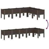 Plantenbak met poten 160x120x42 cm polypropeen bruin - thumbnail