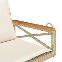 Schommelbank met kussens 63x62x40 cm poly rattan beige - thumbnail