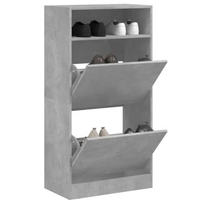 VidaXL Schoenenkast 60x34x116 cm bewerkt hout betongrijs VidaXL Schoenenkast 60x34x116 cm bewerkt hout betongrijs