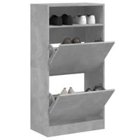 VidaXL Schoenenkast 60x34x116 cm bewerkt hout betongrijs - thumbnail
