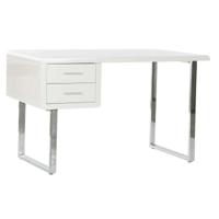 Bureau DKD Home Decor Wit Zilverkleurig Metaal Hout MDF 120 x 55 x 76 cm - thumbnail