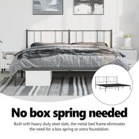 Bedframe met hoofdbord metaal zwart 183x213 cm - thumbnail
