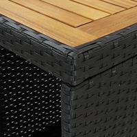 3-delige Tuinbarset met kussens poly rattan zwart - thumbnail