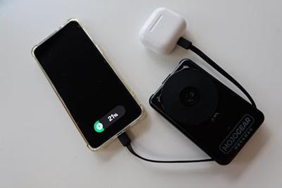 MOJOGEAR NovaMag All-in-1 Powerbank 10.000 mAh - Draadloos Qi2 & ingebouwde kabels - Zwart