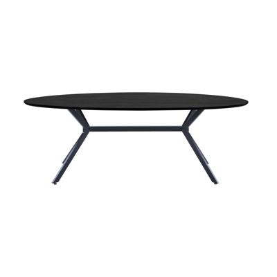 WOOOD Ovale Eettafel 'Bruno' 220 x 100cm, kleur zwart