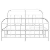 Bedframe met hoofd- en voeteneinde metaal wit 180x200 cm - thumbnail