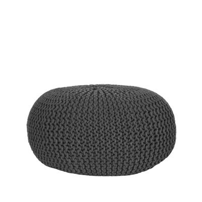 LABEL51 Poef 'Knitted', 70 x 35cm, kleur Antraciet