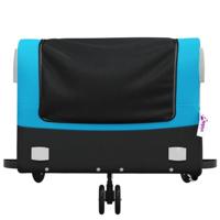Fietstrailer 45 kg ijzer zwart en blauw - thumbnail