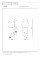 Lucide KELLY - Bedlamp / Wandlamp - LED - 1x3,5W 3000K - Zwart - thumbnail