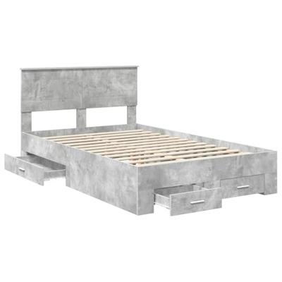 Bedframe met hoofdeinde Beton Grijs 120 x 190 cm Bewerkt hout