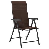 Tuinstoelen 8 st inklapbaar poly rattan bruin - thumbnail