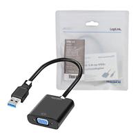 LogiLink UA0231 USB / VGA Adapter [1x USB 3.2 Gen 1 stekker A (USB 3.0) - 1x VGA-bus] Zwart 10.00 cm - thumbnail
