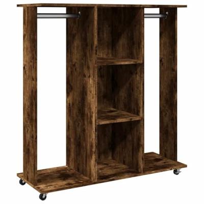 VidaXL Kledingkast met wielen 102x38x110 cm bewerkt hout gerookt eiken