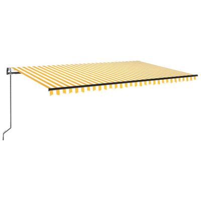 Luifel automatisch met LED en windsensor 500x300 cm geel en wit