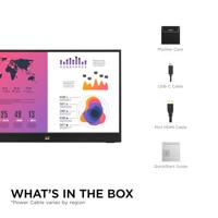 ViewSonic VA1655 40 cm (15,6 inch) draagbare monitor (Full-HD, IPS-paneel, mini-HDMI, 2x USB-C voor Raspberry Pi/Xbox/PS4/PS5, luidspreker), zwart - thumbnail