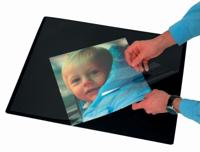 Q-CONNECT onderlegger, ft 63 x 50 cm, zwart, met folie - thumbnail