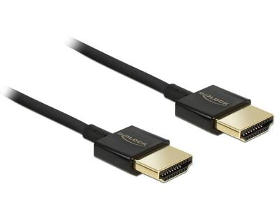 Delock 84786 HDMI-kabel HDMI Aansluitkabel HDMI-A-stekker, HDMI-A-stekker 0.50 m Zwart 4K UHD, Vergulde steekcontacten