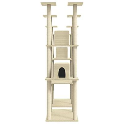 VidaXL Kattenmeubel met sisal krabpalen 174 cm crèmekleurig